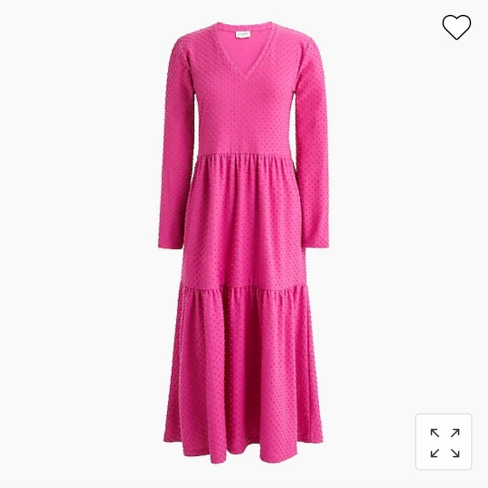 Jcrew factory v-neck tiered knit dress in dot